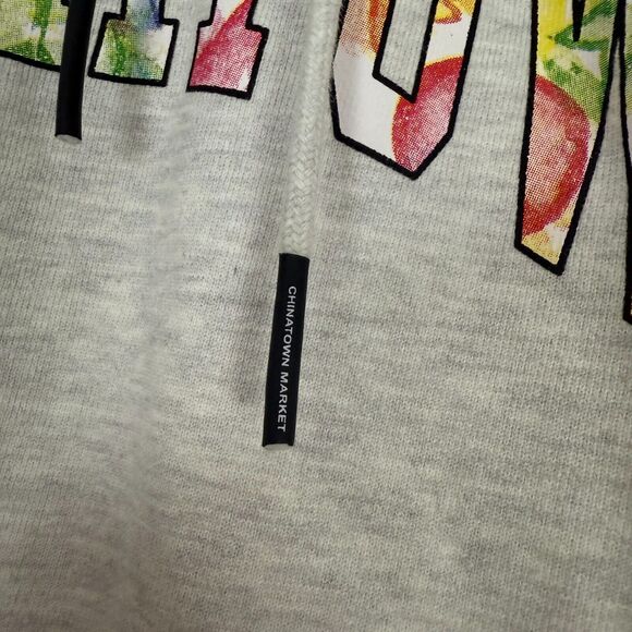 MARKET Men's Chinatown Watercolor Arc Hoodie L Gray Street Trendy Sweatshirt B76 - Picture 5 of 7